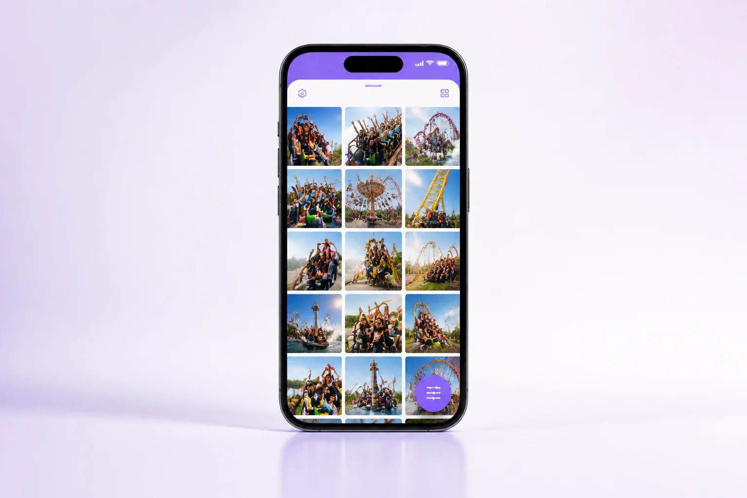 Galería de fotografías de parque disponible desde un smartphone