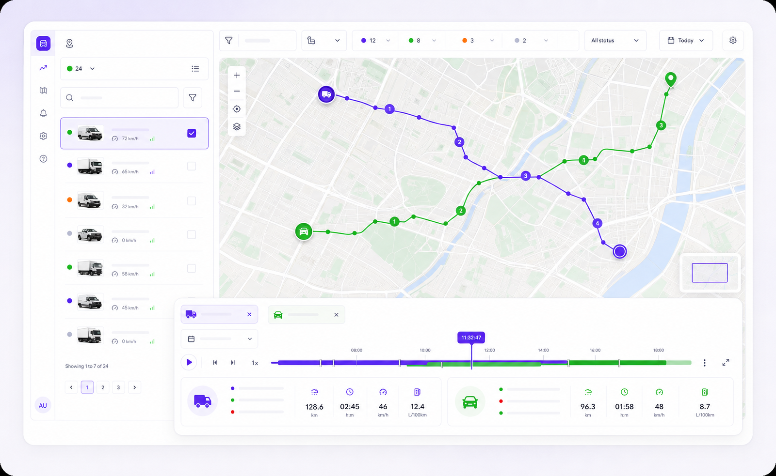Panel Zkeme de monitoreo GPS, rutas e historial de unidades